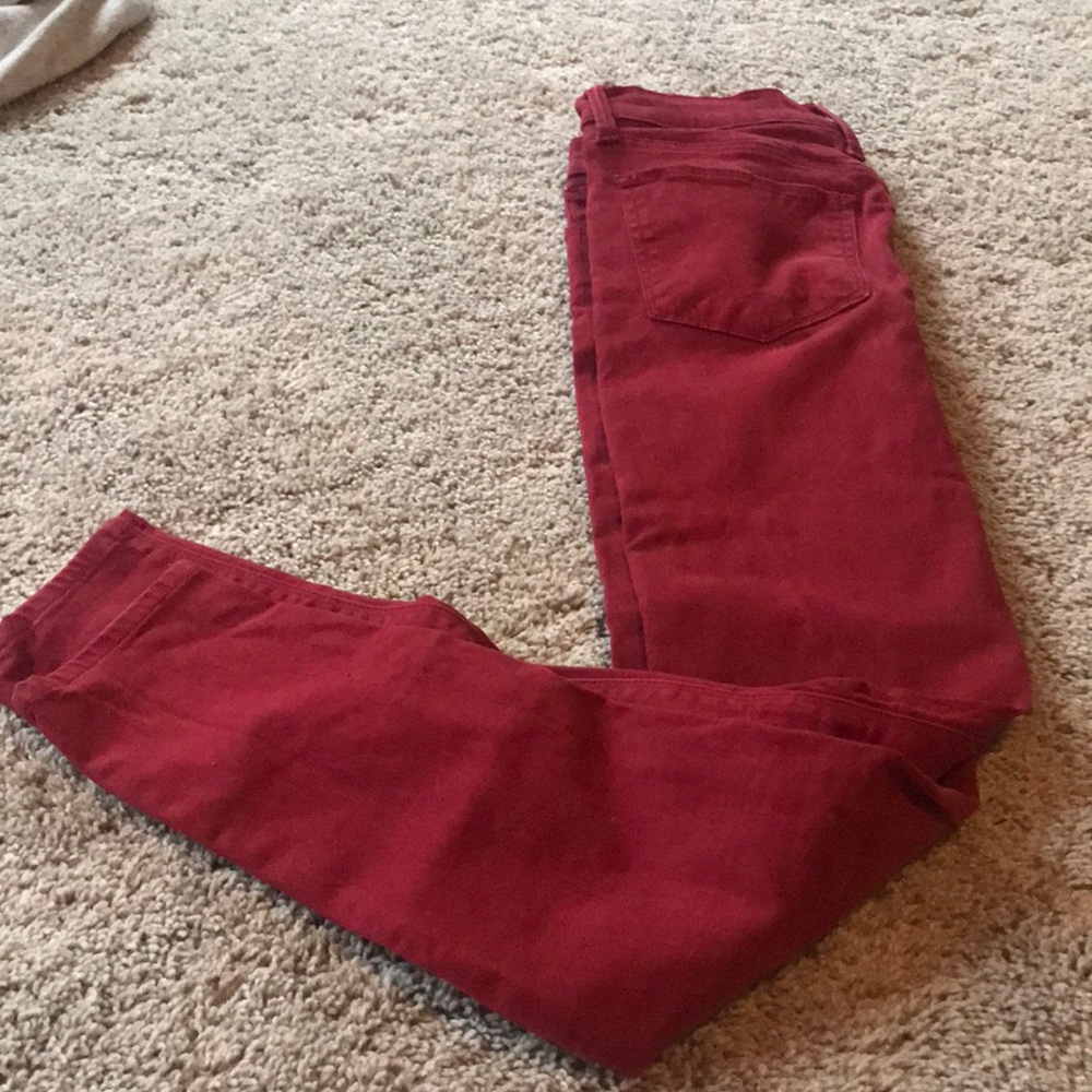 Red lucky jeans